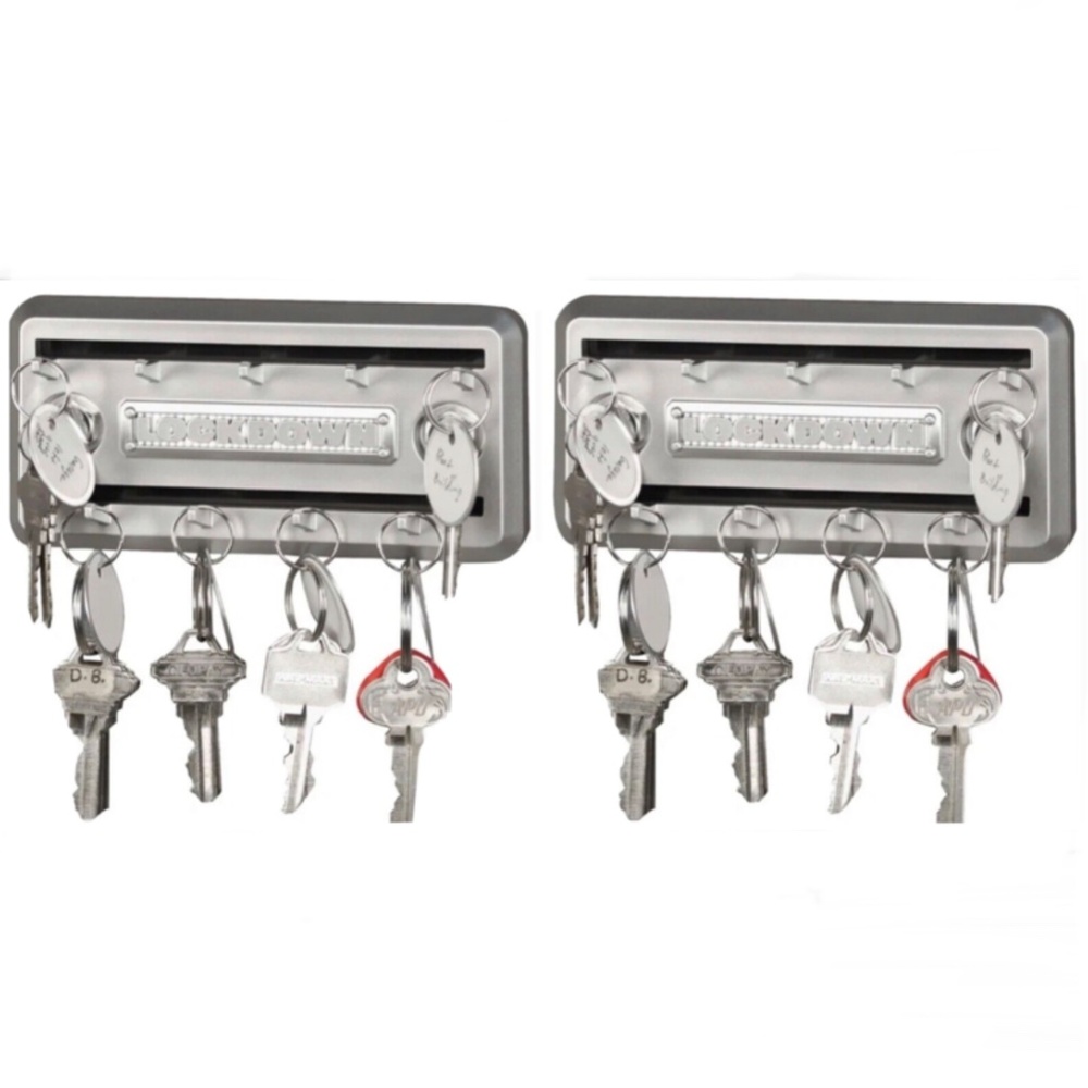 (2 Pack) Lockdown Magnetic Mount Key Rack Organizer With 9 Identification Tags
